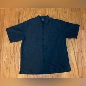 Haggar Men's Casual Short Sleeve Button Down Shirt - Black